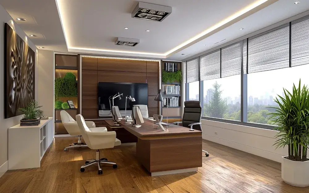 Clean, organized office space after a professional office cleaning