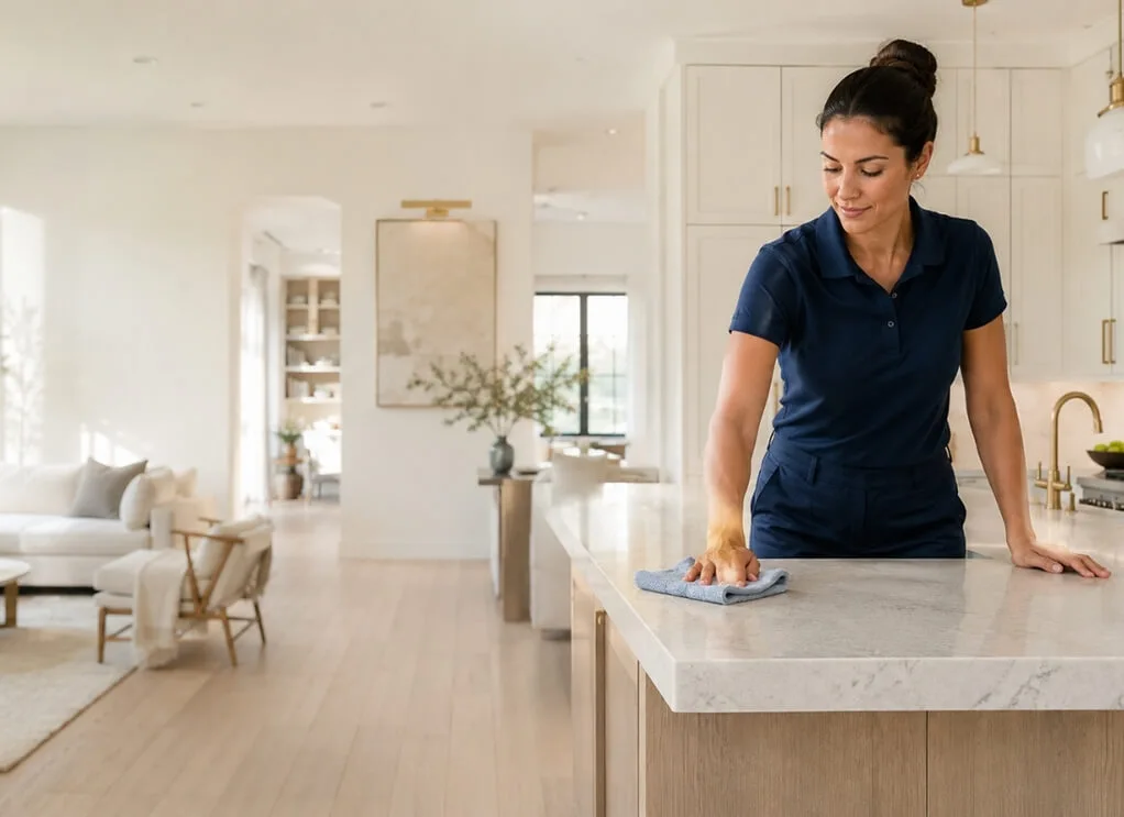 Professional cleaner representing the different types of house cleaning services offered by UP Cleaning Services